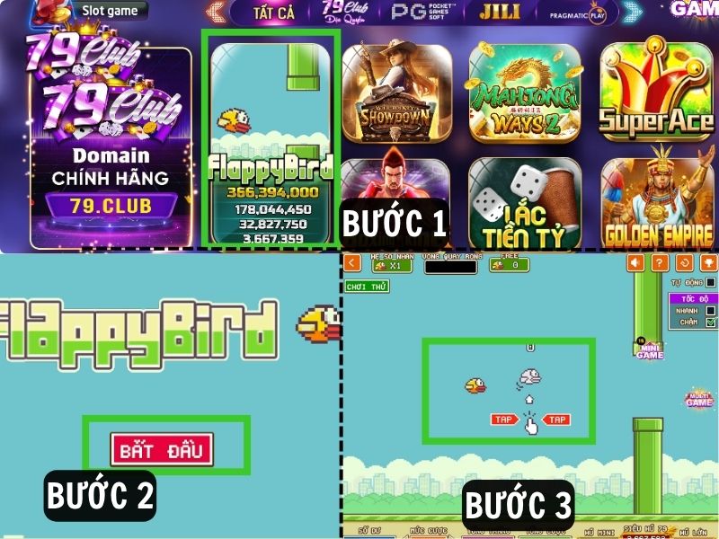 huong dan cac buoc quay hu flappy bird