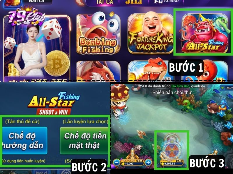 minh hoa cac buoc tham gia ban ca ngoi sao tai 79club